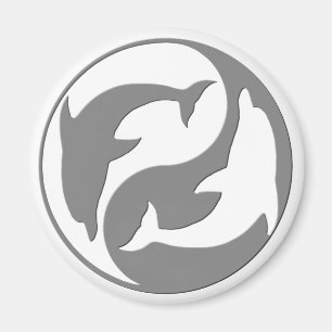 Imã Ímã cinzento e branco dos golfinhos de Yang do y