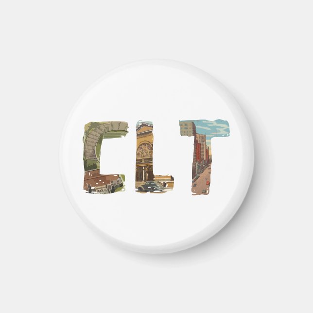 Imã ímã CLT Charlotte North Carolina (Frente)