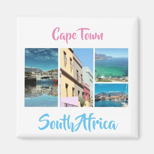 Imã Ímã Colagem da Montanha da Mesa Cidade do Cabo (Frente)