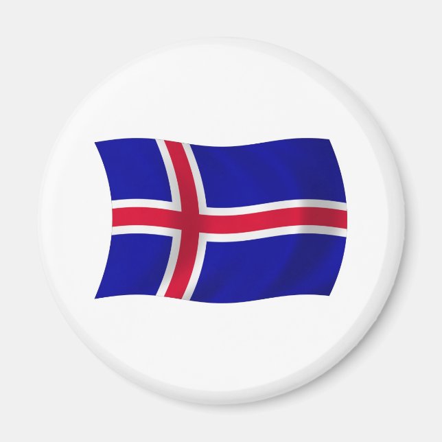 Imã Ímã com a Bandeira da Islândia (Frente)