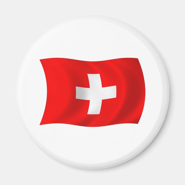 Imã Ímã com a Bandeira da Suíça (Frente)
