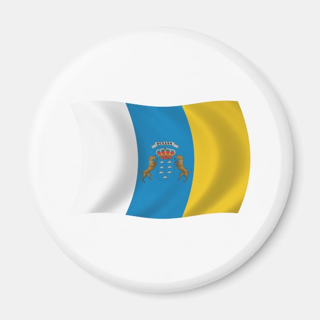 Imã Ímã com a Bandeira das Ilhas Canárias (Frente)