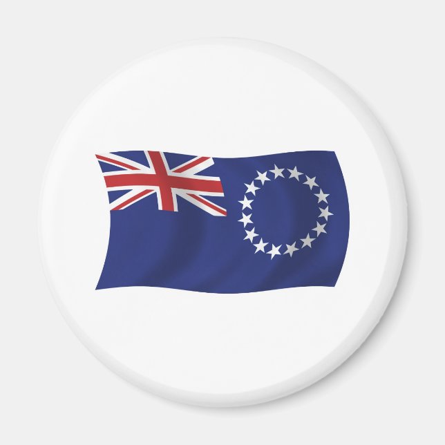 Imã Ímã com a Bandeira das Ilhas Cook (Frente)