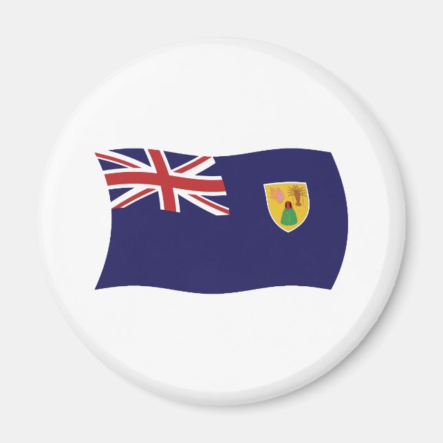 Imã Ímã com a Bandeira das Ilhas Turcas e Caicos (Frente)