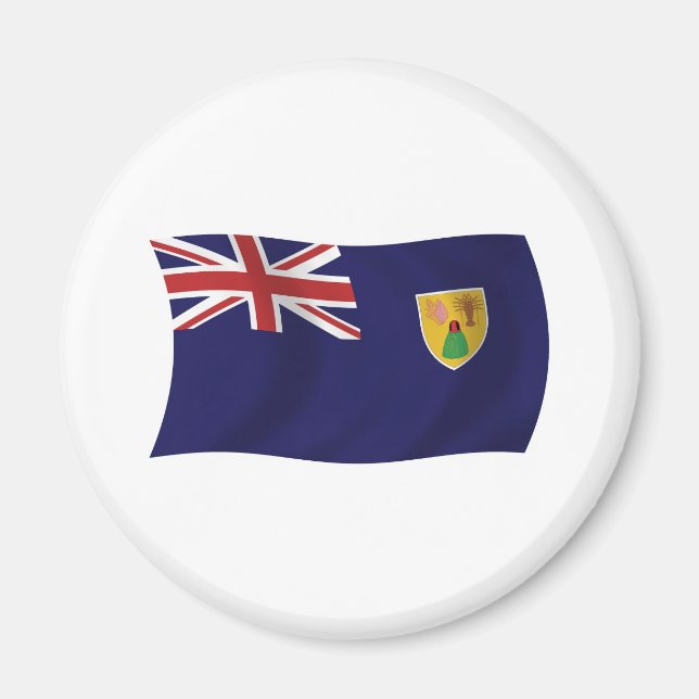 Imã Ímã com a Bandeira das Ilhas Turcas e Caicos (Frente)