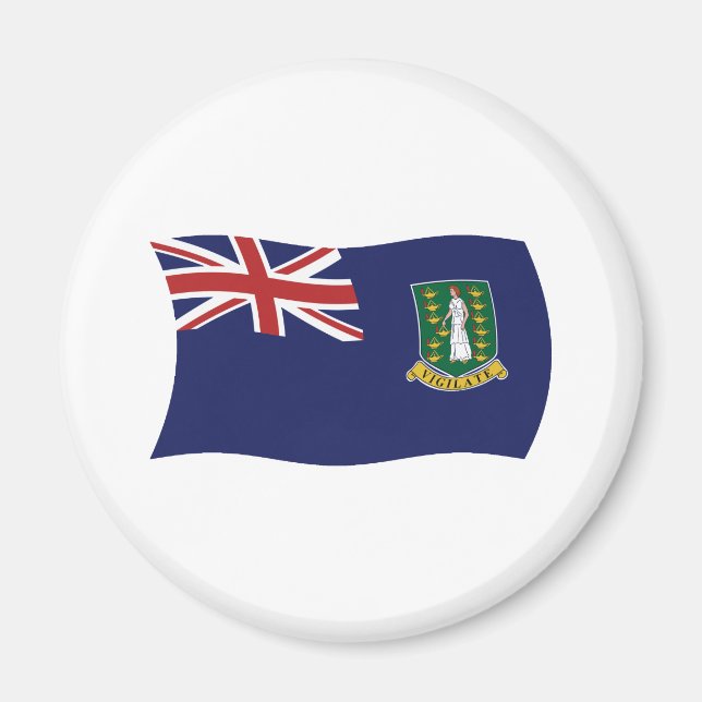 Imã Ímã com a Bandeira das Ilhas Virgens Britânicas (Frente)