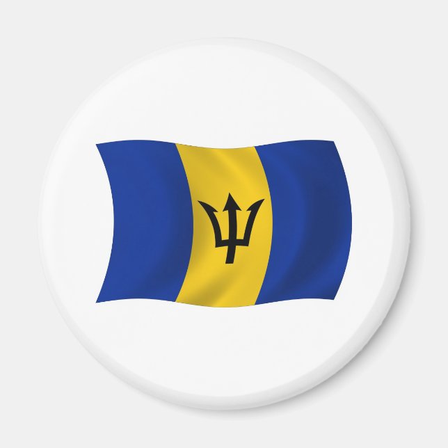 Imã Ímã com a Bandeira de Barbados (Frente)