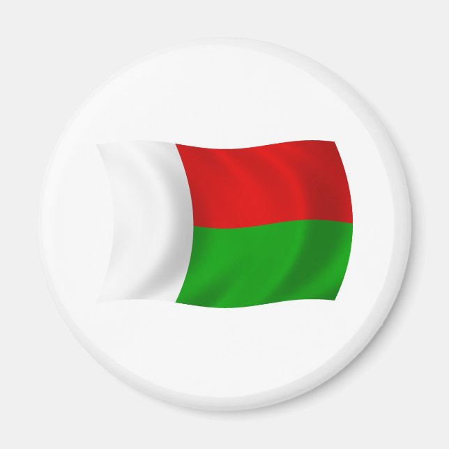 Imã Ímã com a Bandeira de Madagascar (Frente)