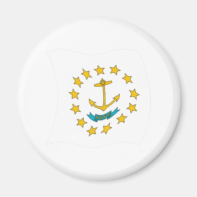 Imã Ímã com a Bandeira de Rhode Island (Frente)