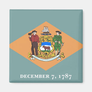 Imã Ímã com a bandeira do estado de Delaware - EUA