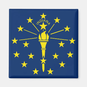 Imã Ímã com a bandeira do estado de Indiana - EUA