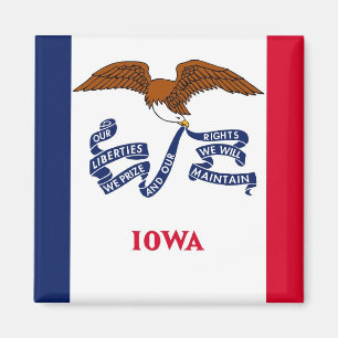 Imã Ímã com a bandeira do estado de Iowa - EUA