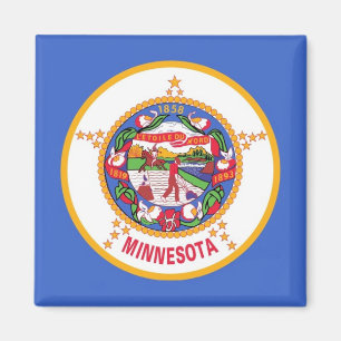 Imã Ímã com a bandeira do estado de Minnesota - EUA