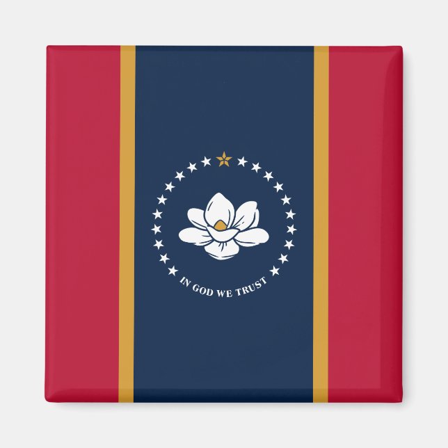Imã Ímã com a Bandeira do Mississippi (Frente)