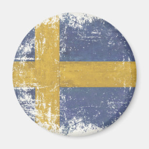 Imã Ímã com a bandeira suja do vintage da suecia