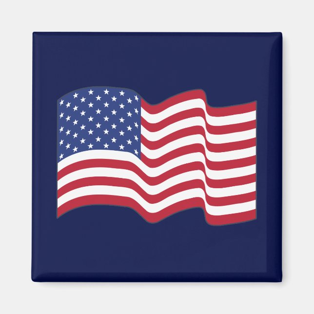 Imã Ímã com Bandeira Americana Ondulante Presente (Frente)