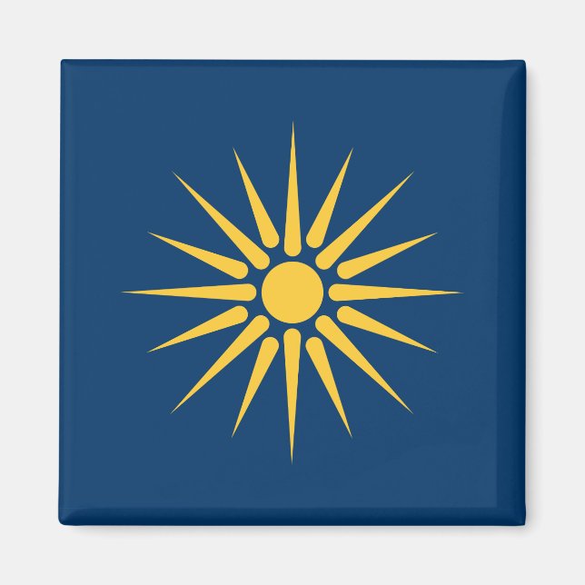 Imã Ímã com Bandeira da Macedônia, Grécia (Frente)