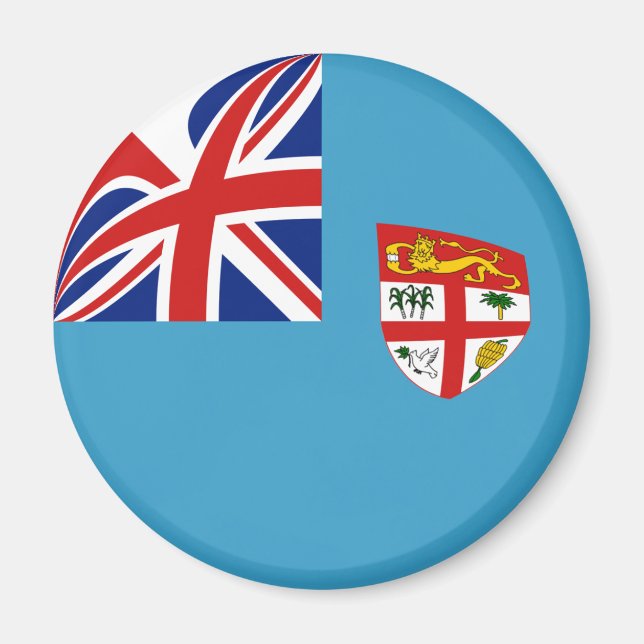 Imã Ímã com Bandeira Olho de Peixe de Fiji (Frente)