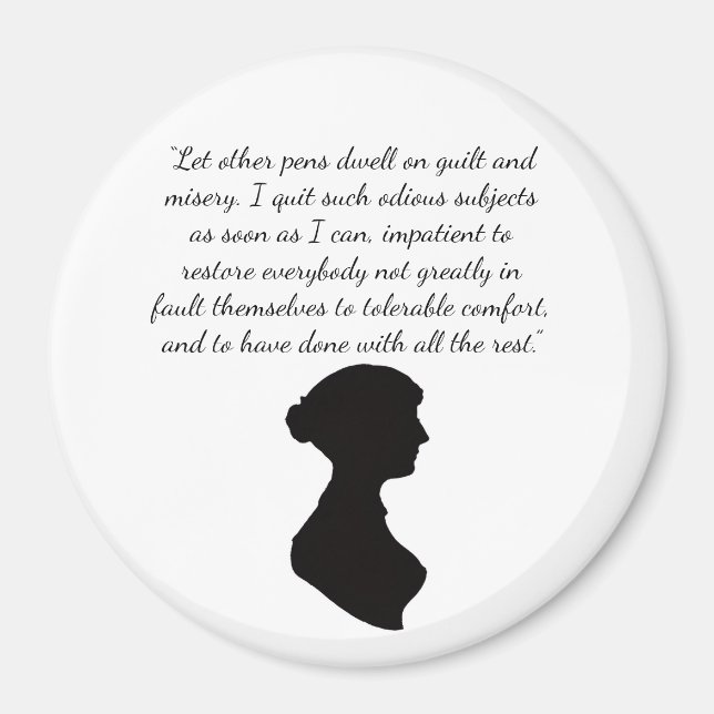 Imã Ímã com citação de Jane Austen (Frente)