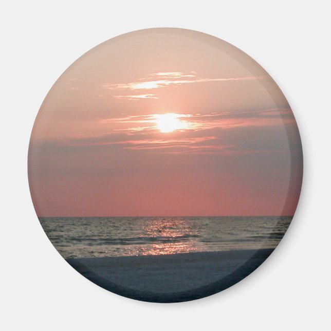 Imã ímã com fotografia de um belo pôr do sol (Frente)