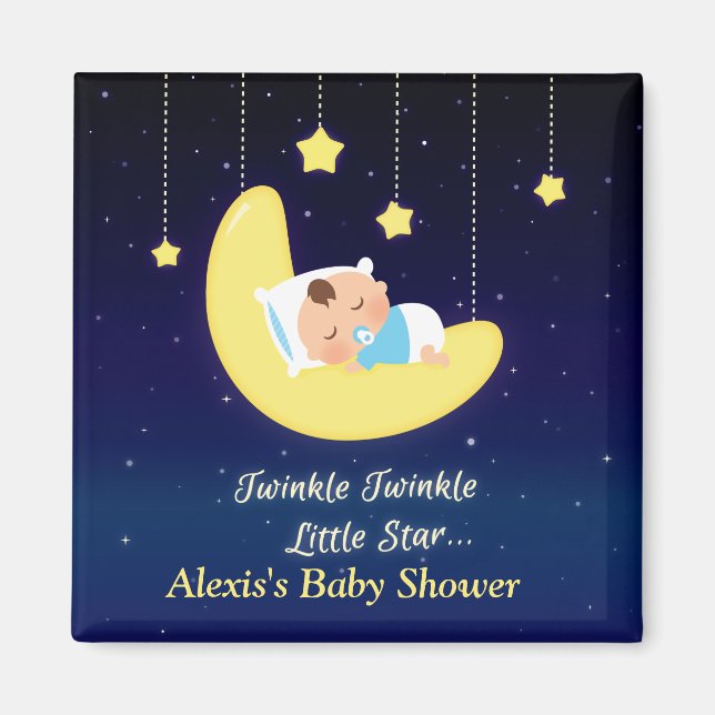Imã Ímã com Fundo Azul Escuro de Twinkle Little Star (Frente)