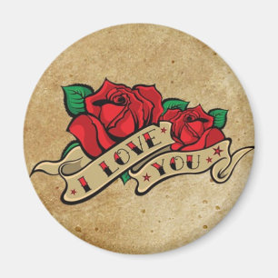 Imã Ímã cor-de-rosa do tatuagem eu te amo