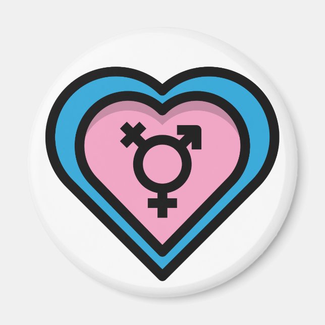 Imã Ímã Coração do Orgulho Trans (Frente)
