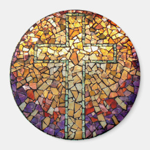 Imã Ímã "cruz " do mosaico do vitral