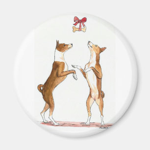 Imã Ímã da arte do cão da dança de dois Basenji