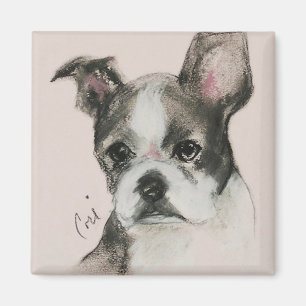 Imã Ímã da arte do cão de Boston Terrier
