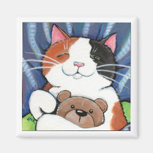 Imã Ímã da arte do gato do gato de chita e do urso d
