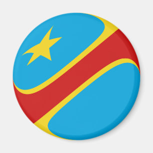 Imã Ímã da bandeira de Congo-Kinshasa Fisheye