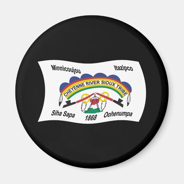 Imã Ímã da Bandeira Sioux do Rio Cheyenne (Frente)