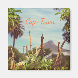 Imã Ímã da Cabeça do Leão de Cape Town com Frangipani