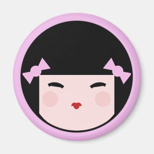 Imã Ímã da cara da boneca de Kokeshi
