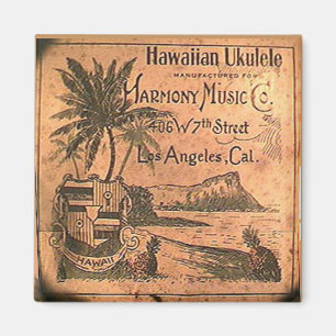 Imã Ímã da etiqueta do Ukulele do vintage