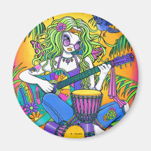Imã Ímã da fada do Hippie da guitarra do arco-íris