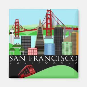 Imã Ímã da ilustração da skyline de San Francisco