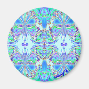 Imã "Ímã da mandala azul da borboleta"