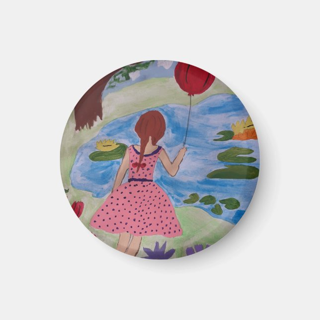 Imã Ímã da Menina com Balão Vermelho (Frente)