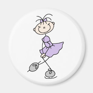 Imã Ímã da menina do patinagem no gelo do Lilac