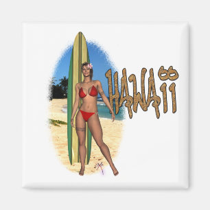 Imã Ímã da menina do surfista de Havaí
