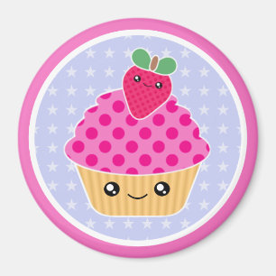 Imã Ímã da morango do cupcake de Kawaii