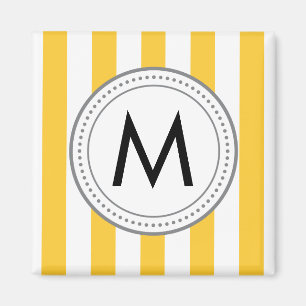 Imã Ímã das listras verticais do monograma - amarelo