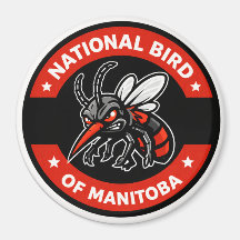 Ímã de 3" do Pássaro Nacional de Manitoba Mosquito