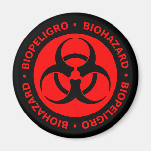 Imã Ímã de advertência do Biohazard vermelho