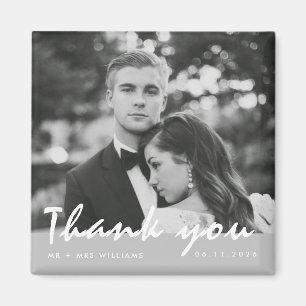 Imã Ímã de Agradecimento de Foto de Casamento Simples
