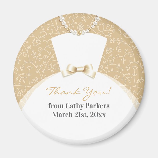 Imã Ímã de Agradecimento para Chá de Noiva (Frente)
