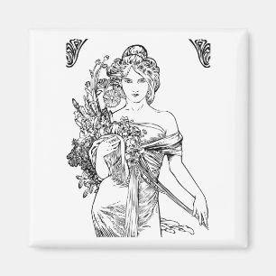 Imã Ímã de Alphonse Mucha do nouveau da arte