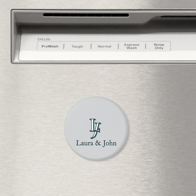 Imã Ímã de Amor com Iniciais e Nomes do Casal (In Situ (Dishwasher))